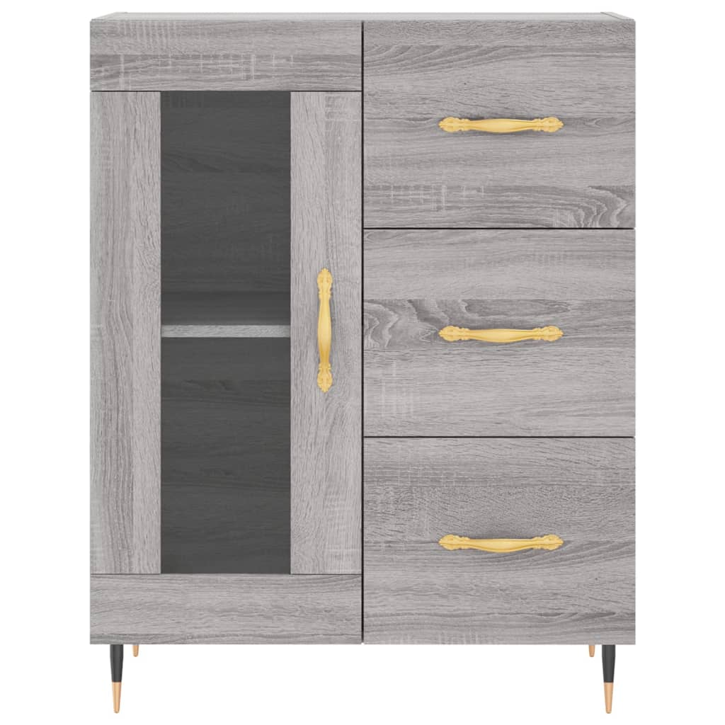 Credenza Grigio Sonoma 69,5x34x180 cm in Legno Multistrato - homemem39