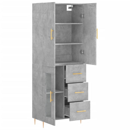 Credenza Grigio Cemento 69,5x34x180 cm in Legno Multistrato - homemem39