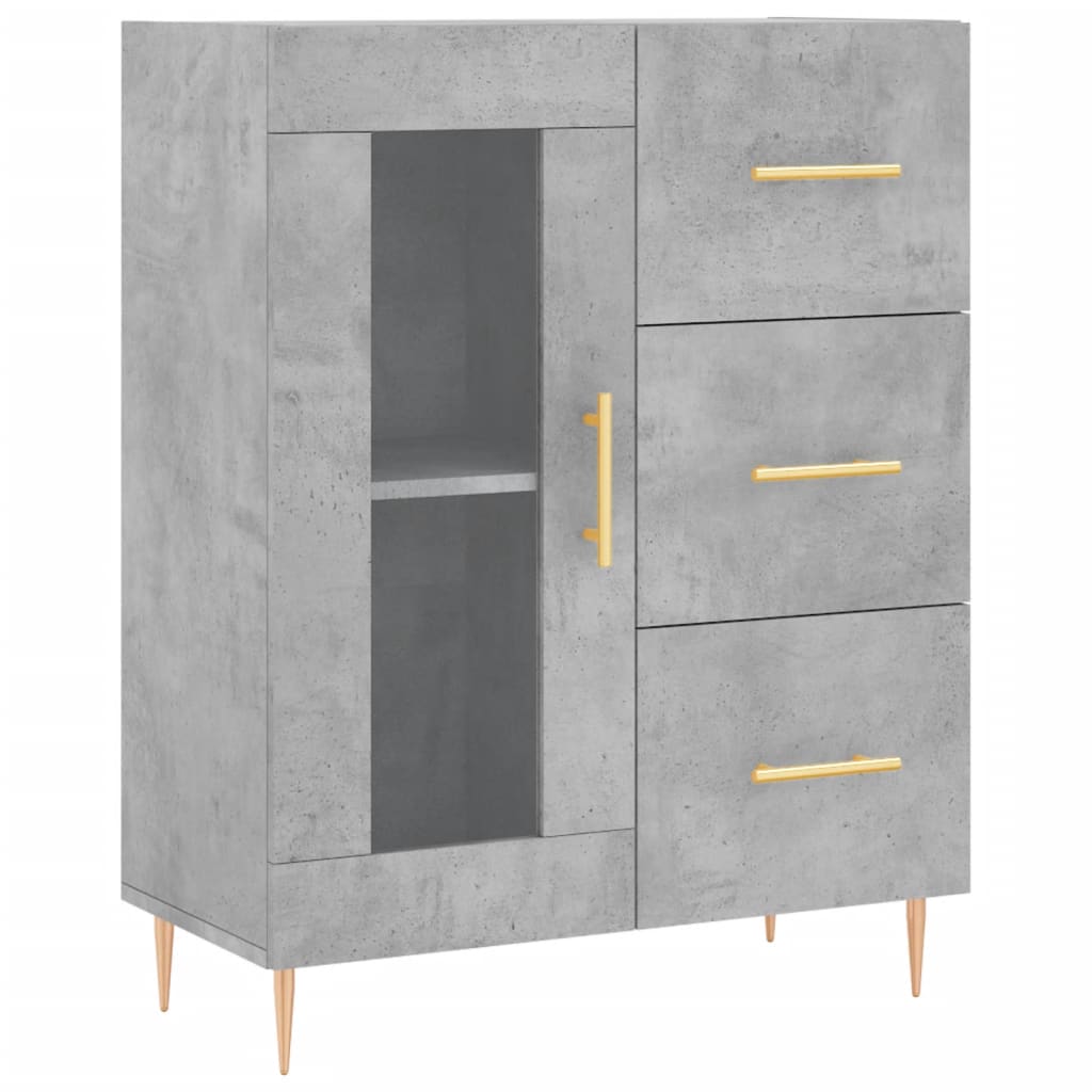 Credenza Grigio Cemento 69,5x34x180 cm in Legno Multistrato - homemem39