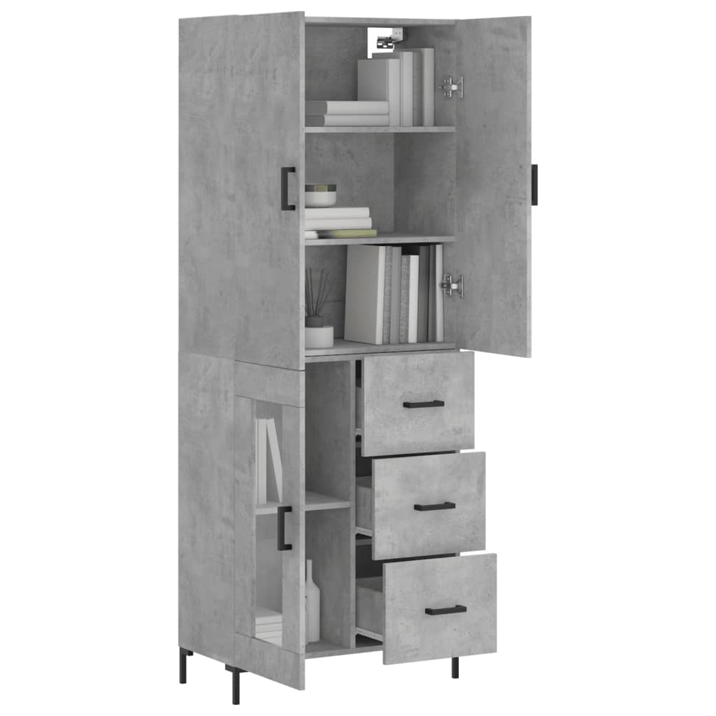 Credenza Grigio Cemento 69,5x34x180 cm in Legno Multistrato - homemem39