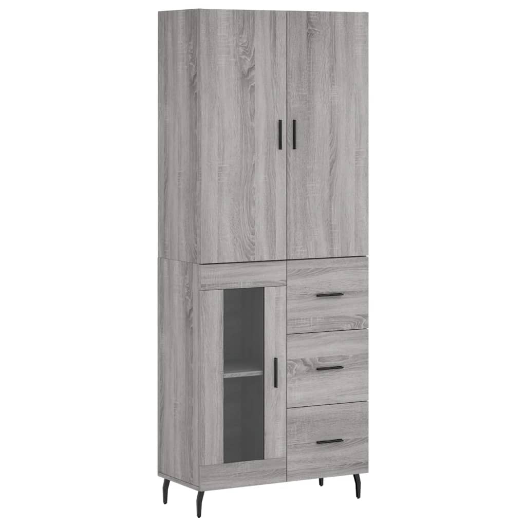 Credenza Grigio Sonoma 69,5x34x180 cm in Legno Multistrato - homemem39