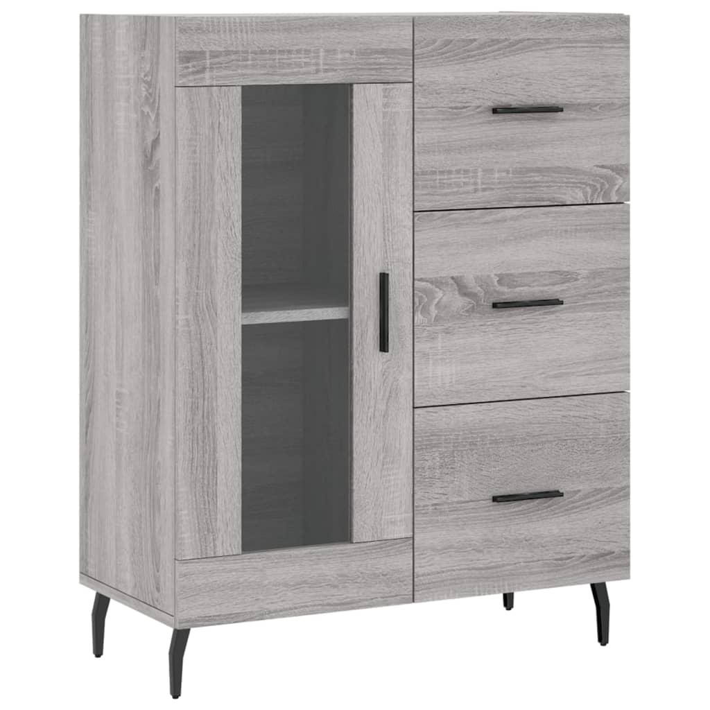 Credenza Grigio Sonoma 69,5x34x180 cm in Legno Multistrato - homemem39