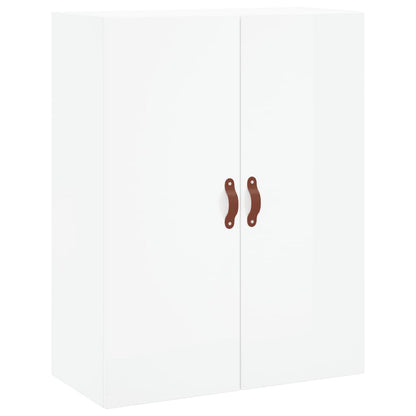 Credenza Bianco Lucido 69,5x34x180 cm in Legno Multistrato - homemem39