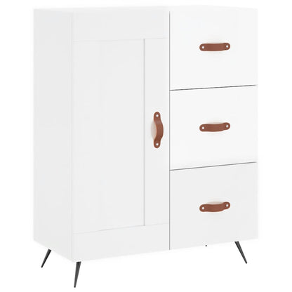 Credenza Bianco Lucido 69,5x34x180 cm in Legno Multistrato - homemem39