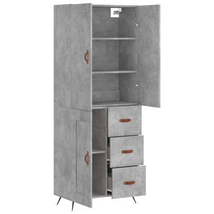 Credenza Grigio Cemento 69,5x34x180 cm in Legno Multistrato - homemem39