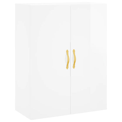 Credenza Bianco Lucido 69,5x34x180 cm in Legno Multistrato - homemem39