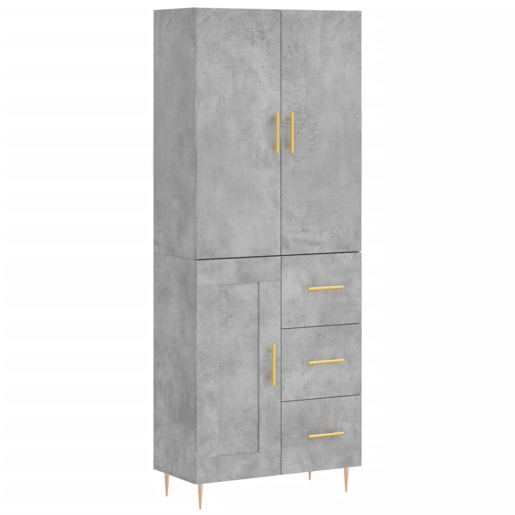 Credenza Grigio Cemento 69,5x34x180 cm in Legno Multistrato - homemem39