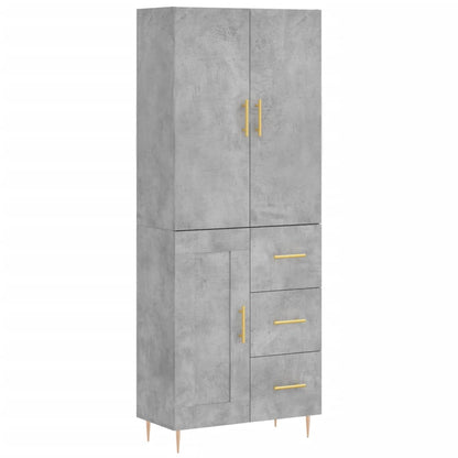 Credenza Grigio Cemento 69,5x34x180 cm in Legno Multistrato - homemem39