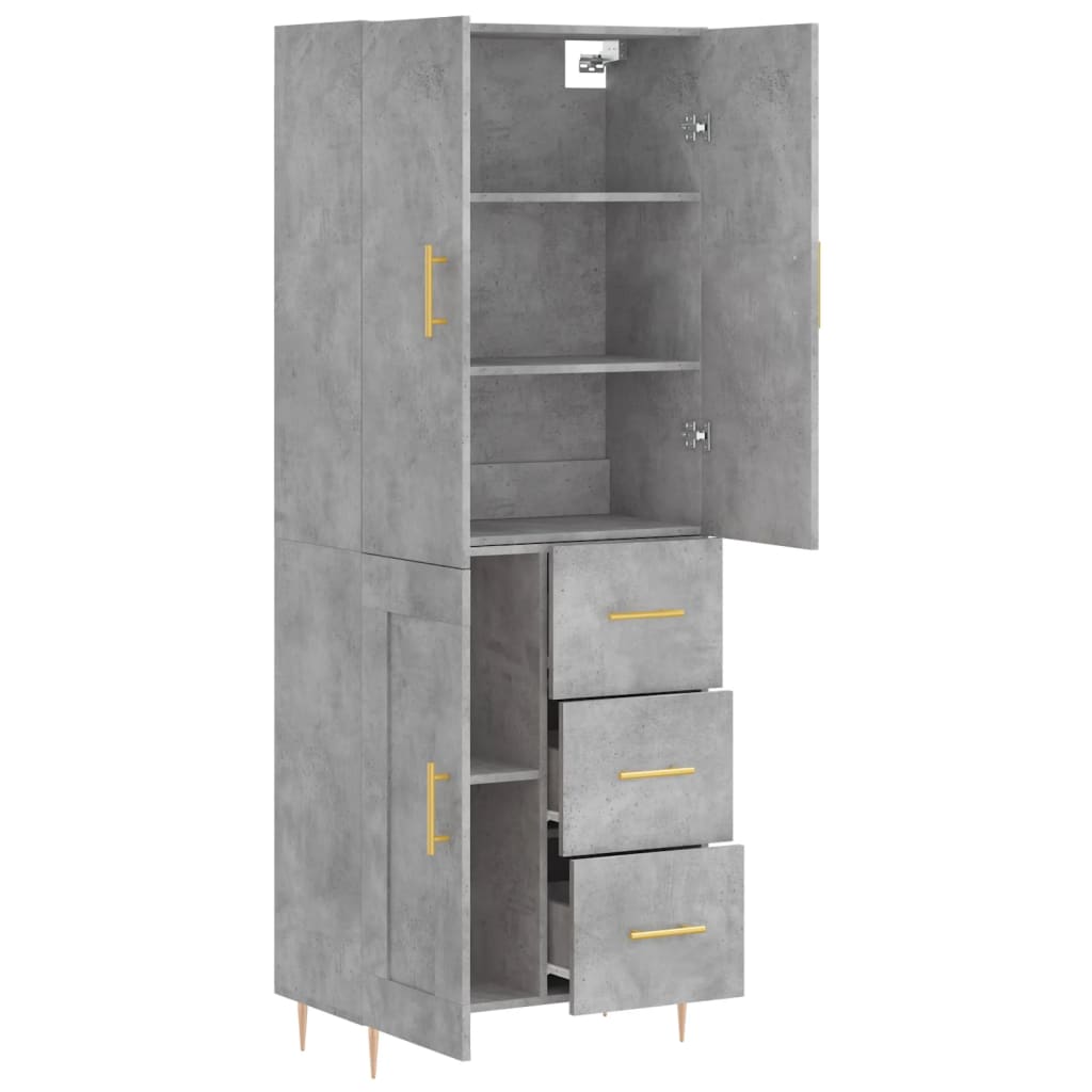 Credenza Grigio Cemento 69,5x34x180 cm in Legno Multistrato - homemem39