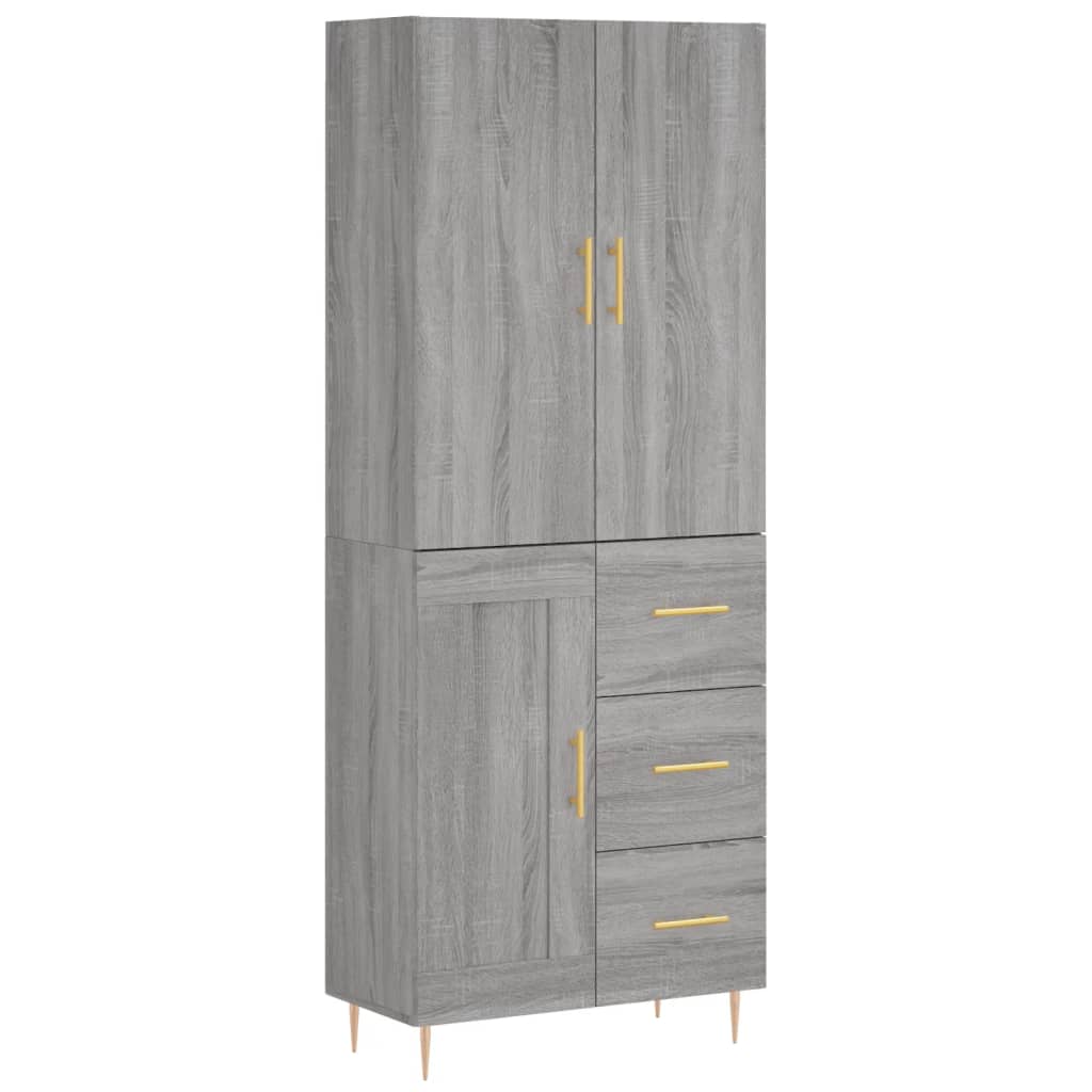 Credenza Grigio Sonoma 69,5x34x180 cm in Legno Multistrato - homemem39