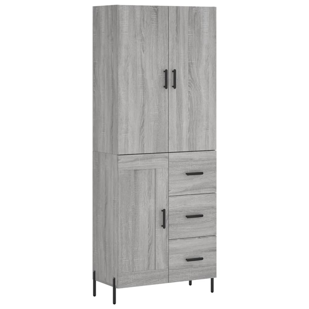 Credenza Grigio Sonoma 69,5x34x180 cm in Legno Multistrato - homemem39