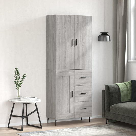 Credenza Grigio Sonoma 69,5x34x180 cm in Legno Multistrato - homemem39