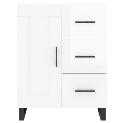 Credenza Bianco Lucido 69,5x34x180 cm in Legno Multistrato - homemem39