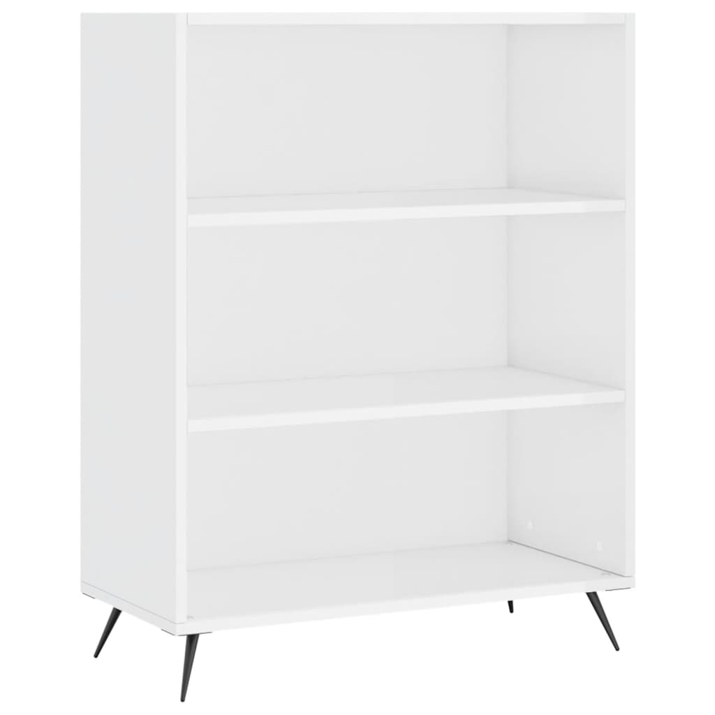 Credenza Bianco Lucido 69,5x34x180 cm in Legno Multistrato - homemem39