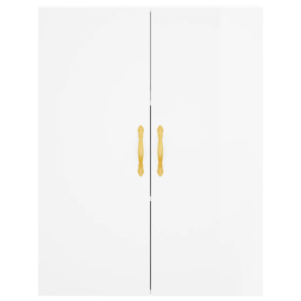 Credenza Bianco Lucido 69,5x34x180 cm in Legno Multistrato - homemem39