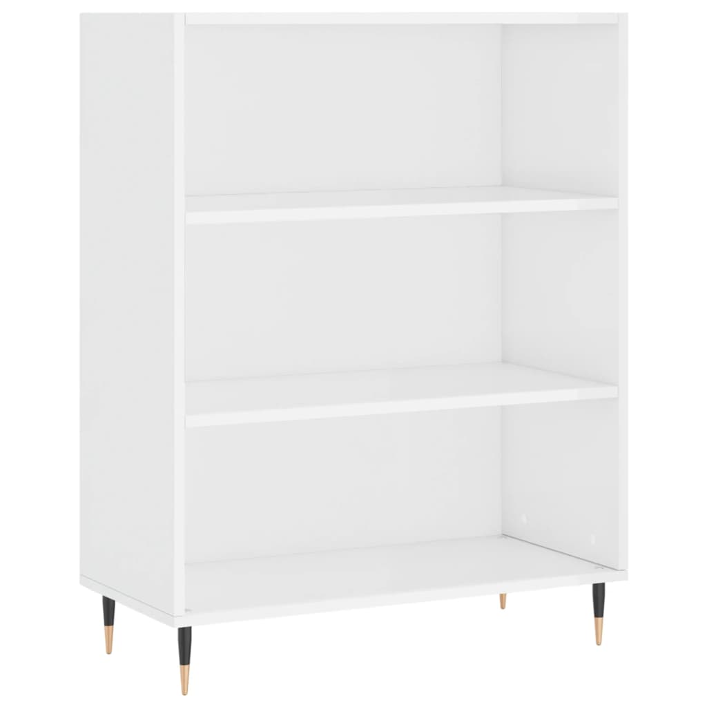 Credenza Bianco Lucido 69,5x34x180 cm in Legno Multistrato - homemem39