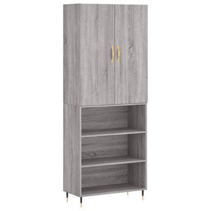 Credenza Grigio Sonoma 69,5x34x180 cm in Legno Multistrato - homemem39