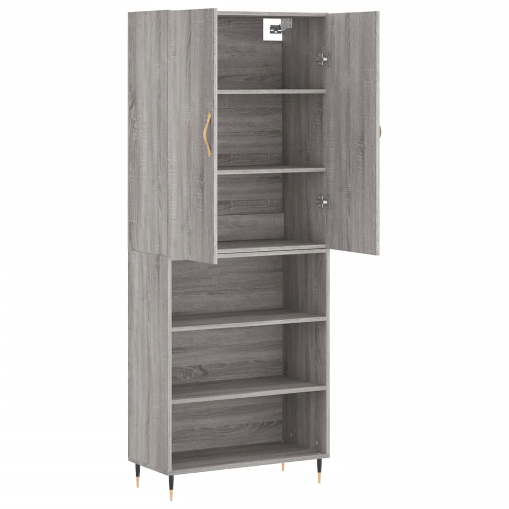 Credenza Grigio Sonoma 69,5x34x180 cm in Legno Multistrato - homemem39