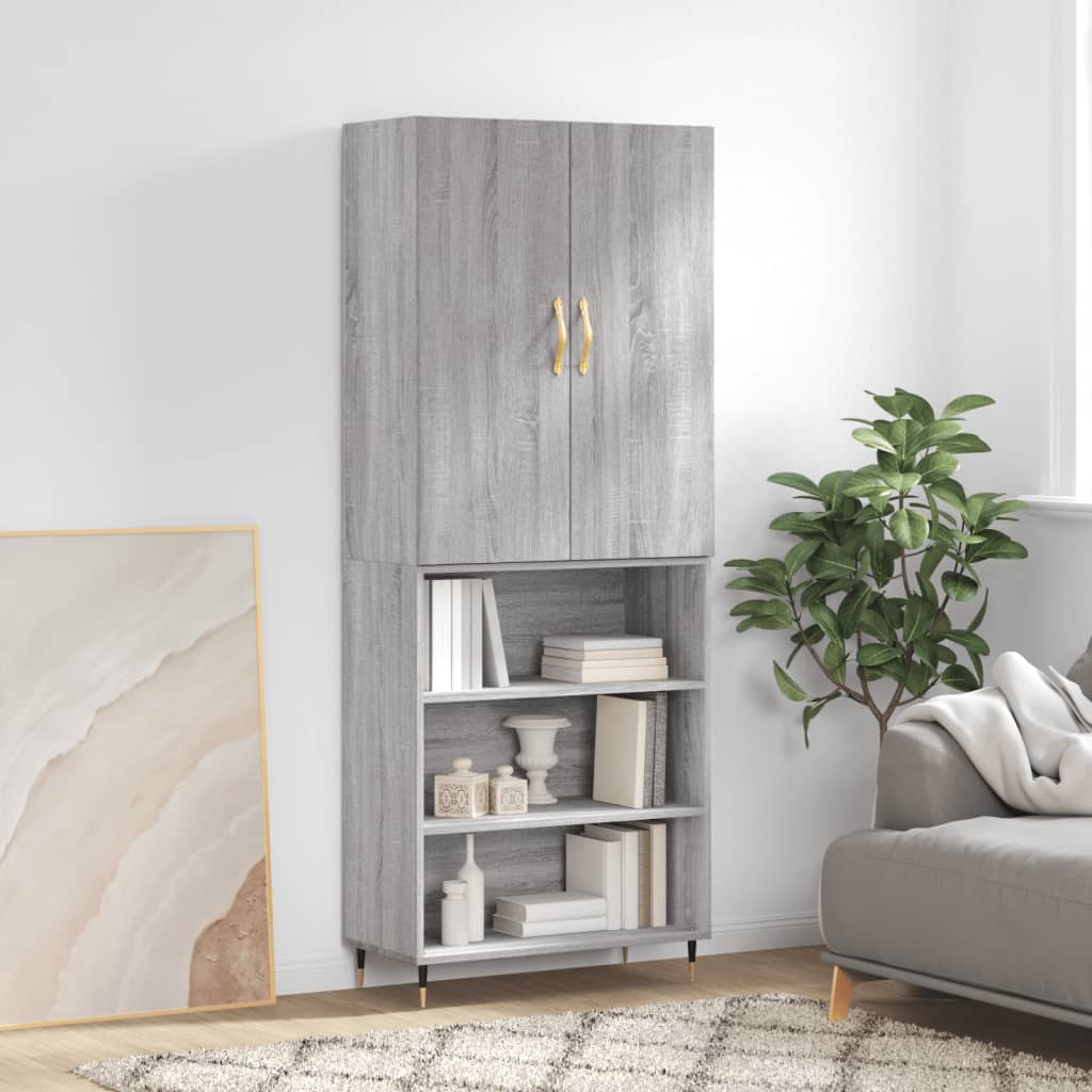 Credenza Grigio Sonoma 69,5x34x180 cm in Legno Multistrato - homemem39