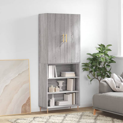 Credenza Grigio Sonoma 69,5x34x180 cm in Legno Multistrato - homemem39