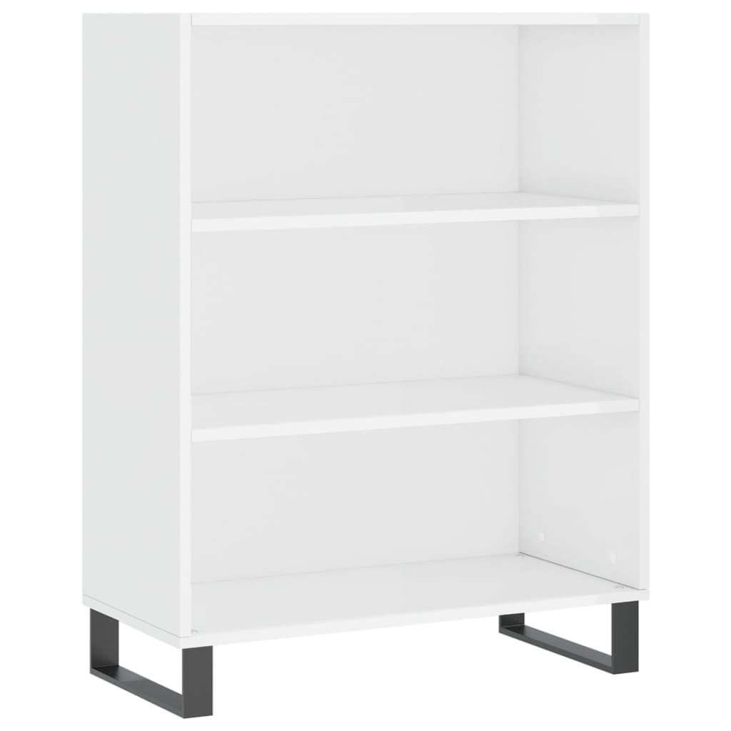 Credenza Bianco Lucido 69,5x34x180 cm in Legno Multistrato - homemem39