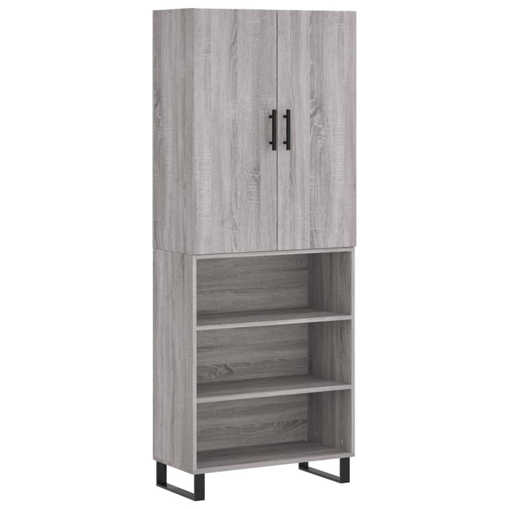 Credenza Grigio Sonoma 69,5x34x180 cm in Legno Multistrato - homemem39