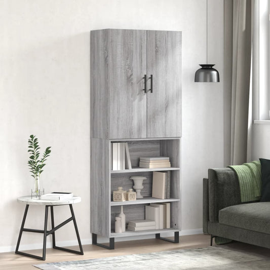 Credenza Grigio Sonoma 69,5x34x180 cm in Legno Multistrato - homemem39