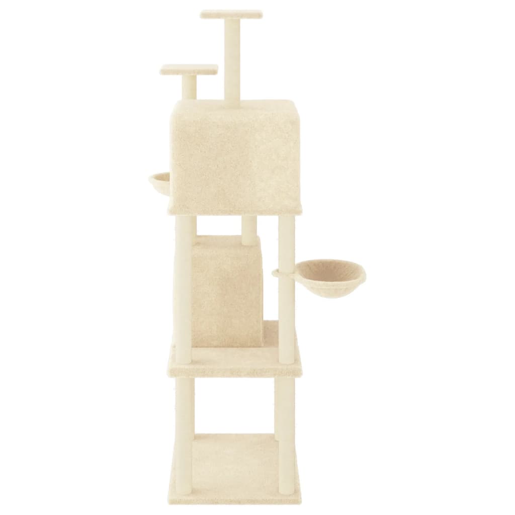 Albero per Gatti con Tiragraffi in Sisal Crema 180 cm - homemem39