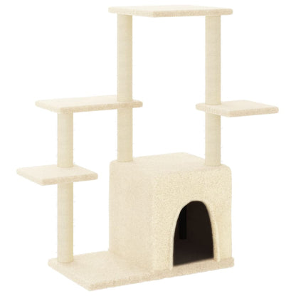 Albero per Gatti con Tiragraffi in Sisal Crema 97,5 cm - homemem39