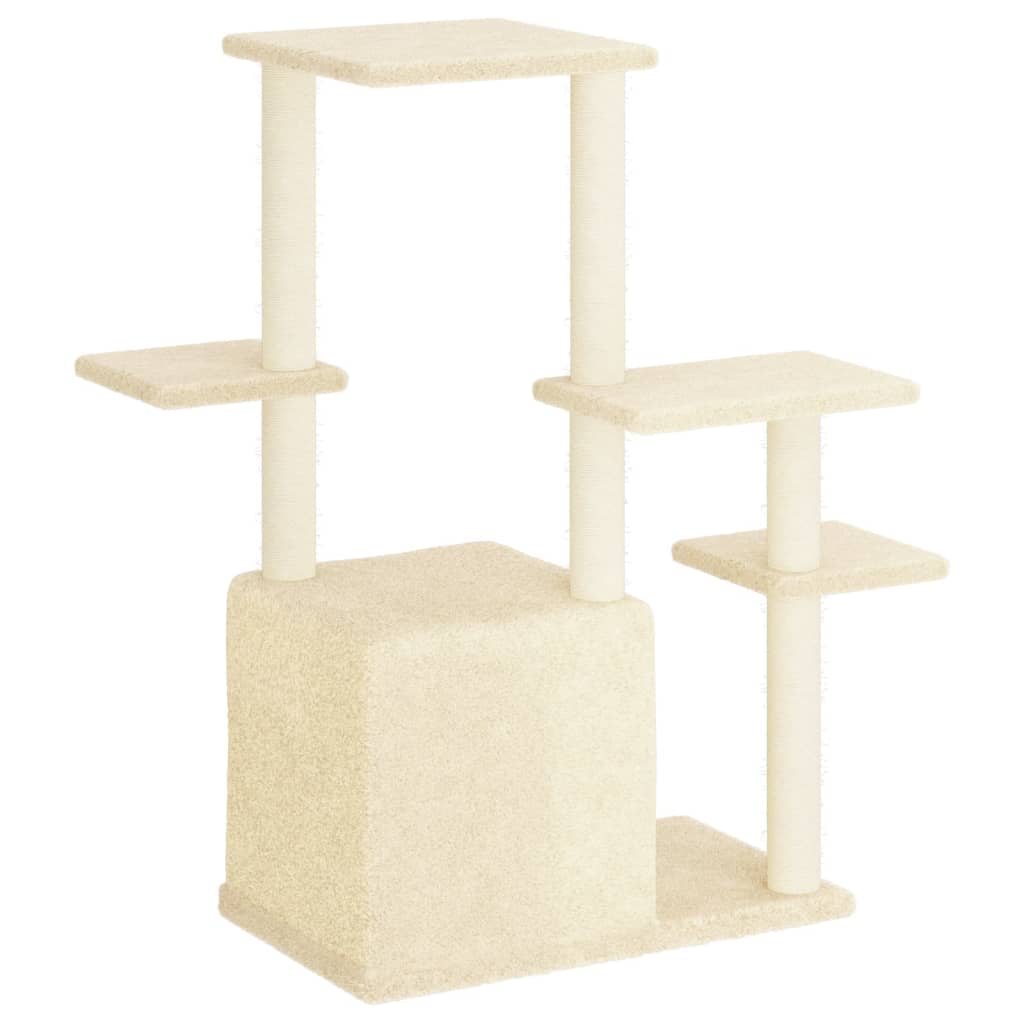 Albero per Gatti con Tiragraffi in Sisal Crema 97,5 cm - homemem39