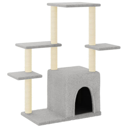 Albero per Gatti con Tiragraffi in Sisal Grigio Chiaro 97,5 cm - homemem39