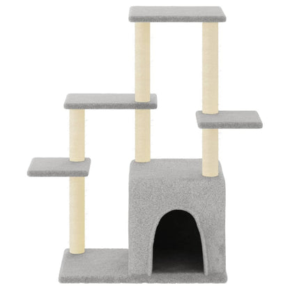 Albero per Gatti con Tiragraffi in Sisal Grigio Chiaro 97,5 cm - homemem39