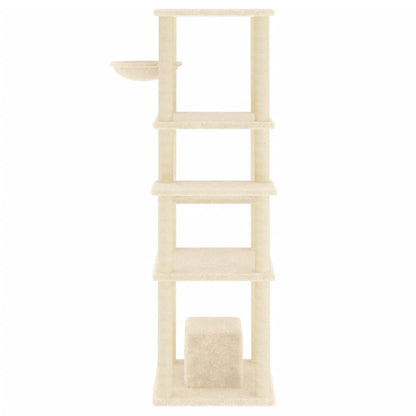 Albero per Gatti con Tiragraffi in Sisal Crema 154 cm - homemem39