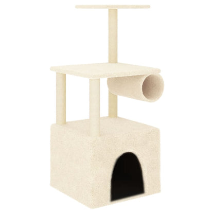 Albero per Gatti con Tiragraffi in Sisal Crema 109,5 cm - homemem39