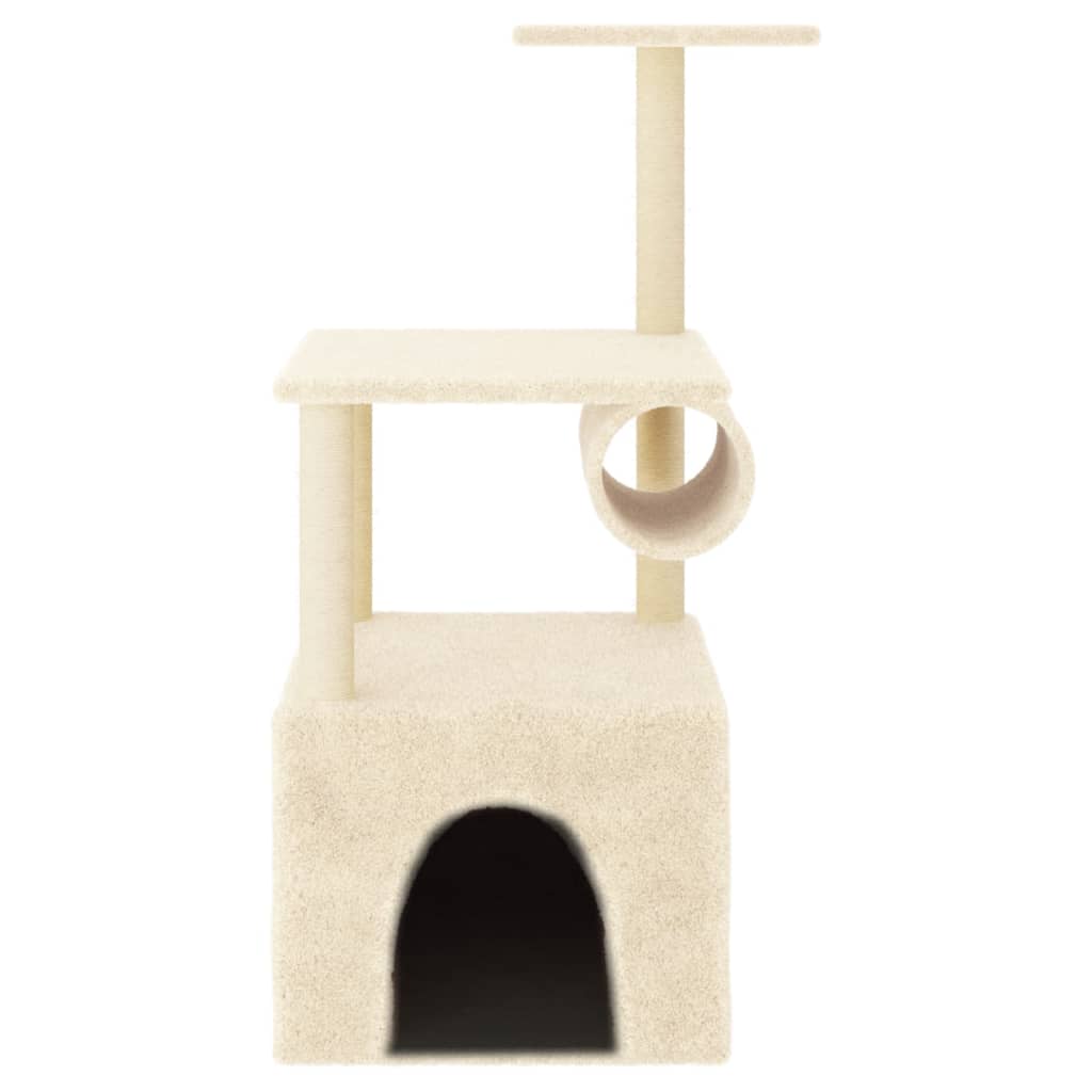 Albero per Gatti con Tiragraffi in Sisal Crema 109,5 cm - homemem39