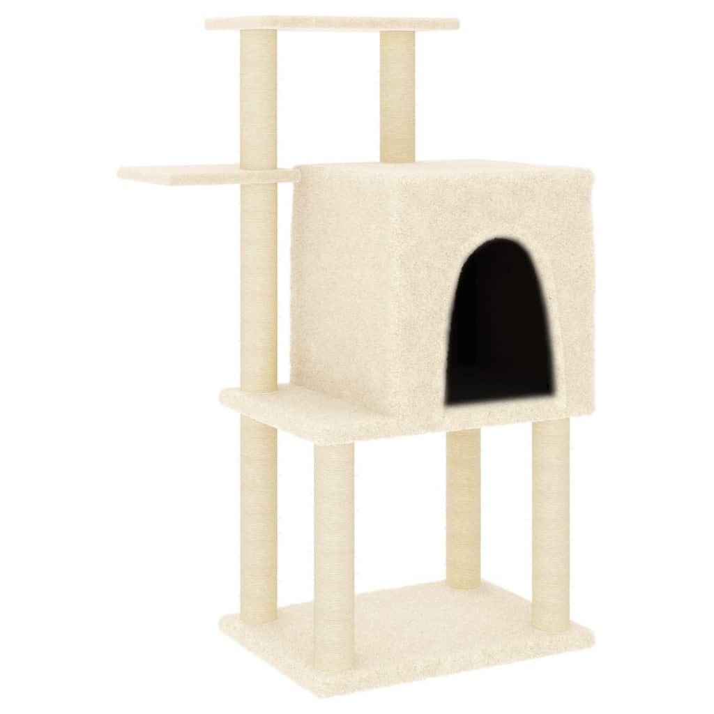 Albero per Gatti con Tiragraffi in Sisal Crema 97 cm - homemem39