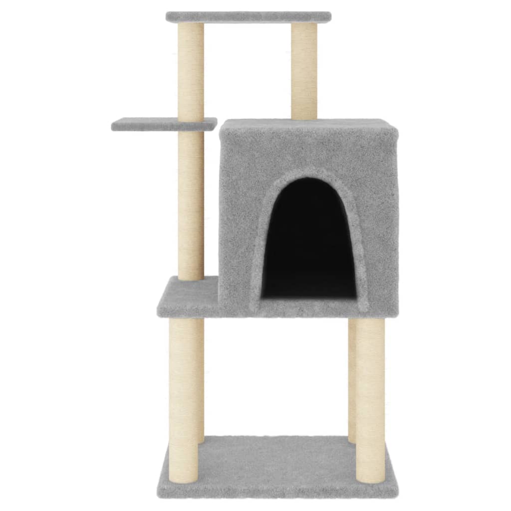 Albero per Gatti con Tiragraffi in Sisal Grigio Chiaro 97 cm - homemem39