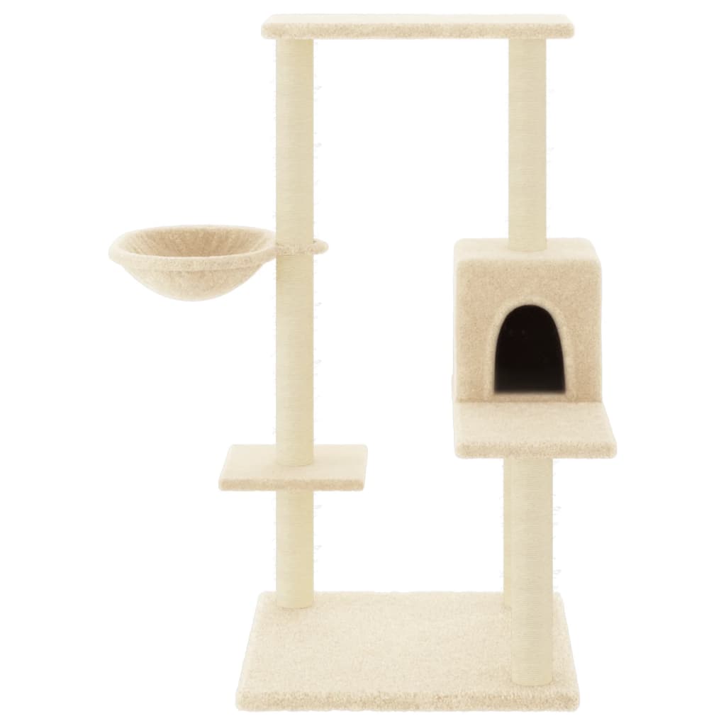 Albero per Gatti con Tiragraffi in Sisal Crema 95 cm - homemem39