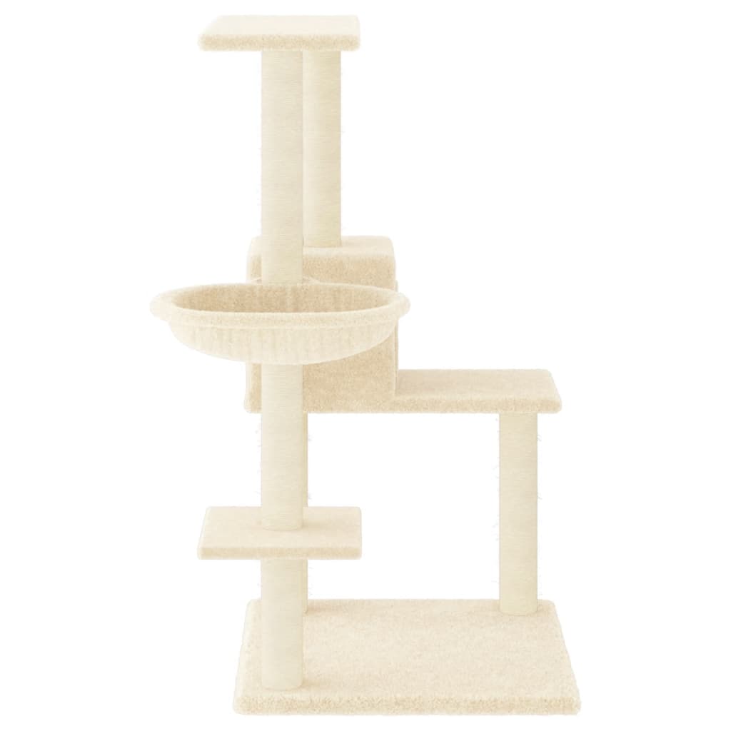 Albero per Gatti con Tiragraffi in Sisal Crema 95 cm - homemem39