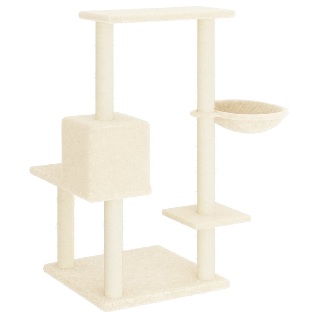 Albero per Gatti con Tiragraffi in Sisal Crema 95 cm - homemem39