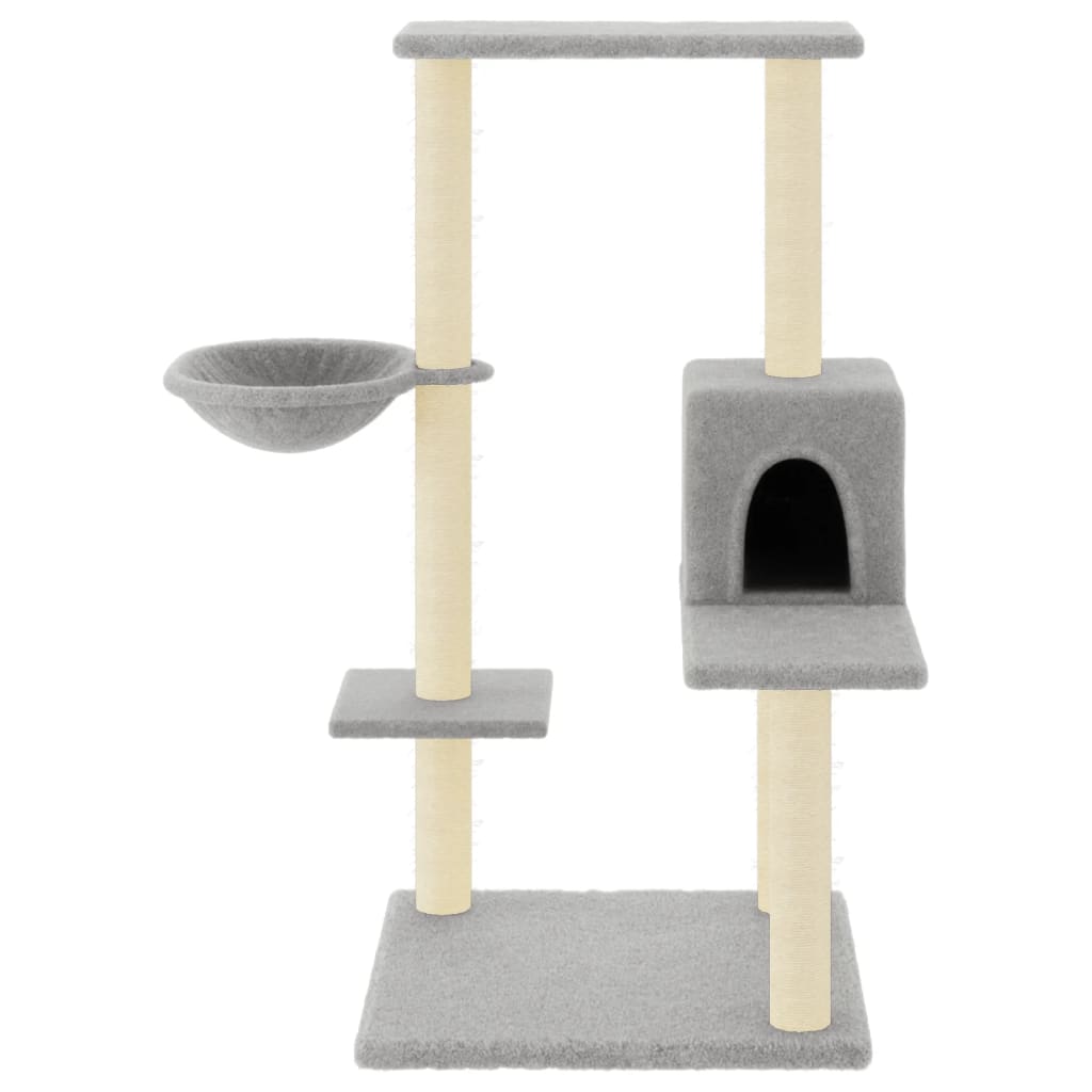 Albero per Gatti con Tiragraffi in Sisal Grigio Chiaro 95 cm - homemem39