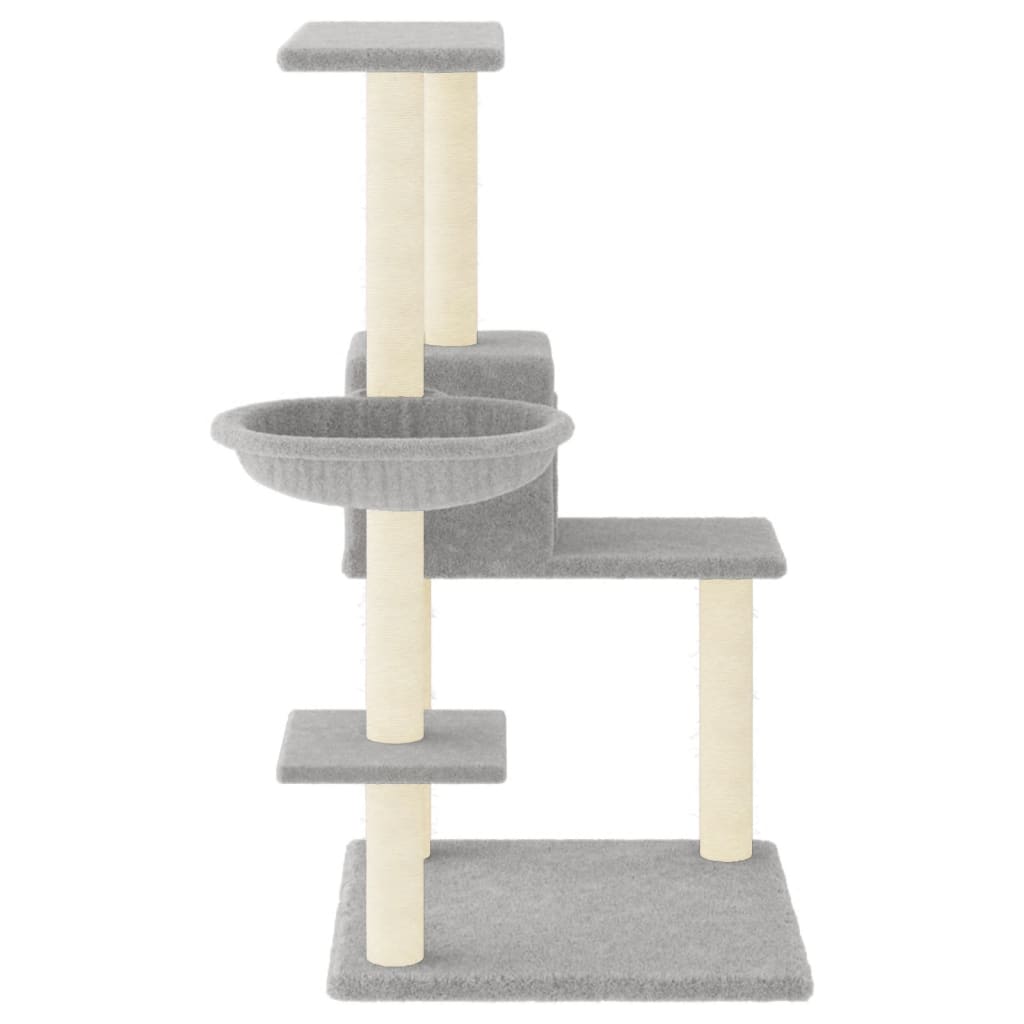 Albero per Gatti con Tiragraffi in Sisal Grigio Chiaro 95 cm - homemem39