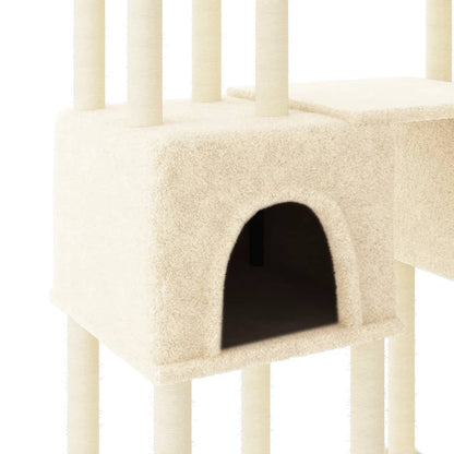 Albero per Gatti con Tiragraffi in Sisal Crema 199 cm - homemem39