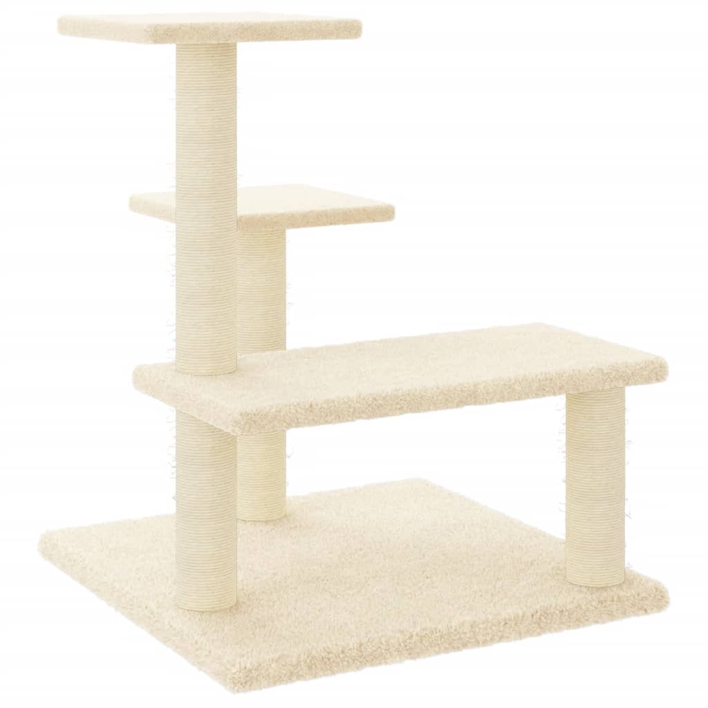 Albero per Gatti con Tiragraffi in Sisal Crema 61 cm - homemem39