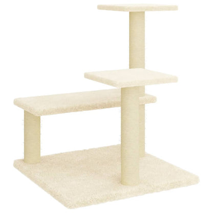 Albero per Gatti con Tiragraffi in Sisal Crema 61 cm - homemem39