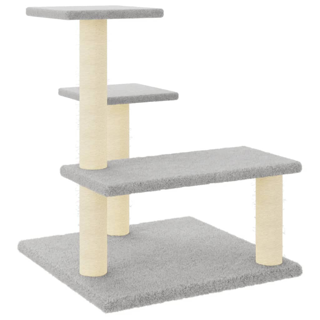 Albero per Gatti con Tiragraffi in Sisal Grigio Chiaro 61 cm - homemem39