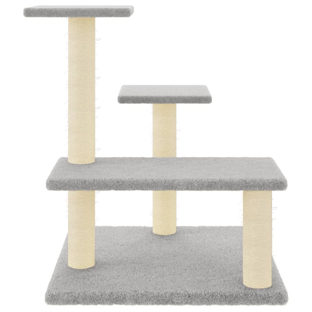 Albero per Gatti con Tiragraffi in Sisal Grigio Chiaro 61 cm - homemem39