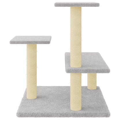 Albero per Gatti con Tiragraffi in Sisal Grigio Chiaro 61 cm - homemem39