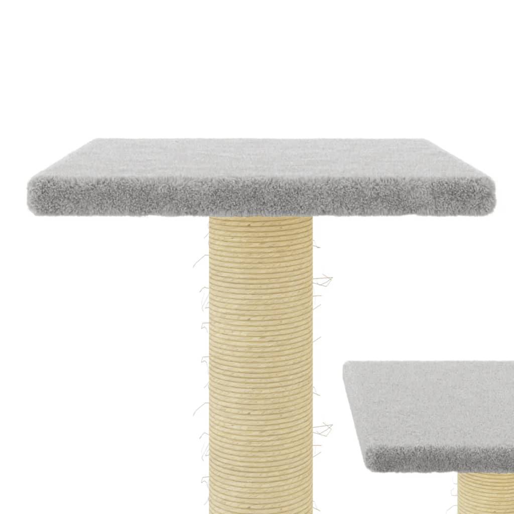 Albero per Gatti con Tiragraffi in Sisal Grigio Chiaro 61 cm - homemem39