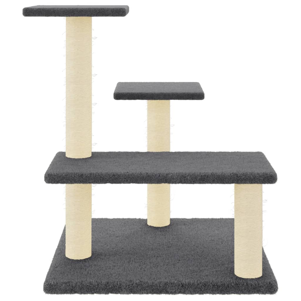 Albero per Gatti con Tiragraffi in Sisal Grigio Scuro 61 cm - homemem39